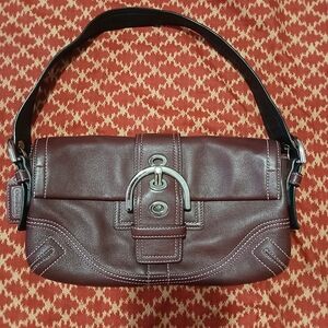 Coach Maroon Leather Shoulder Bag